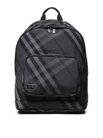 Burberry Vintage Check Backpack In Black