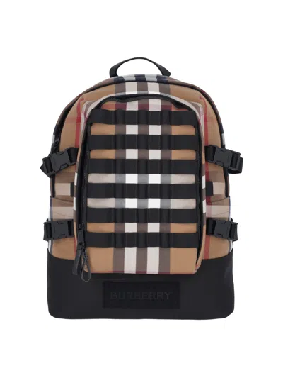 Burberry Vintage Check Backpack In Brown