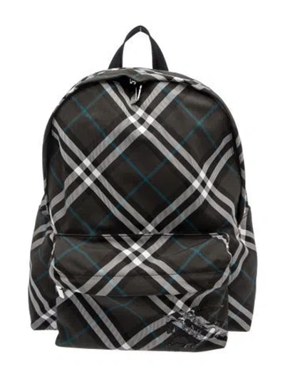 Pre-owned Burberry Vintage Check Backpack In Gray