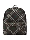 Burberry Checkered Fabric Embroidered Backpack In Green