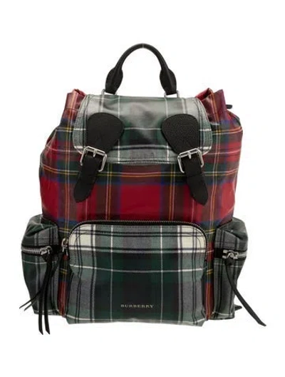 Pre-owned Burberry Vintage Check Backpack Medium In Green