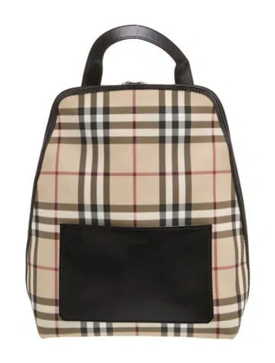 Pre-owned Burberry Vintage Check Backpack In Neutral