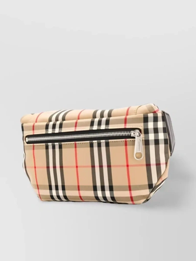 Burberry Vintage Check Belt Bag With Adjustable Fit In Cream