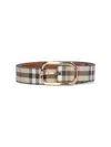 Burberry Ered Fabric Belt With Coating In Beige