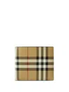 Burberry All-over Check Printed Bi-fold Wallet In Neutrals