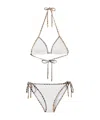 BURBERRY CHECK TRIM STRETCH NYLON TRIANGLE BIKINI