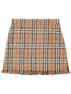 Burberry Catia Check Cotton Blend Mini Skirt In Neutrals