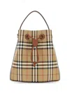 Burberry Printed Canvas Check Bucket Bag In Nude