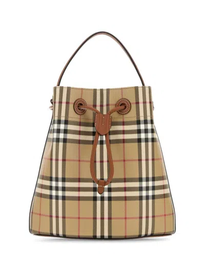 Burberry Printed Canvas Check Bucket Bag In Multi