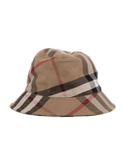 Pre-owned Burberry Vintage Check Bucket Hat In Brown
