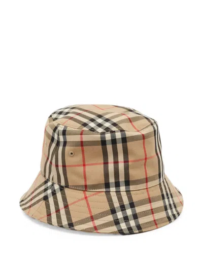 Pre-owned Burberry Vintage Check Bucket Hat In Neutral