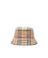 Burberry Men's Tb Check Bucket Hat In Nude