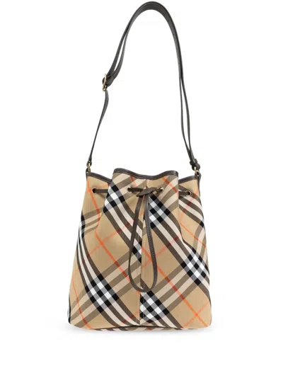 BURBERRY VINTAGE CHECK BUCKET SHOULDER BAG