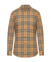 Burberry Ladies Vintage Check Stretch Cotton Button-down Collar Shirt In Nude