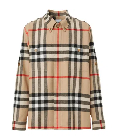 Burberry Vintage Check Button-front Shirt In Nude