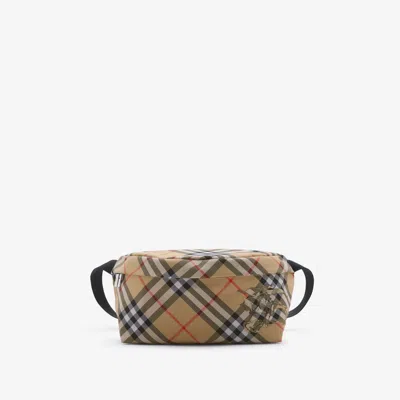 Burberry Vintage Check Canvas Belt Bag In Beige