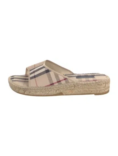 Pre-owned Burberry Vintage Check Canvas Espadrilles In Neutral