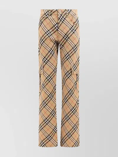 BURBERRY VINTAGE CHECK CARGO TROUSERS POCKETS