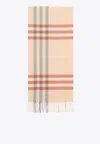 Burberry Cashmere Scarf With Classic Check Pattern In Beige