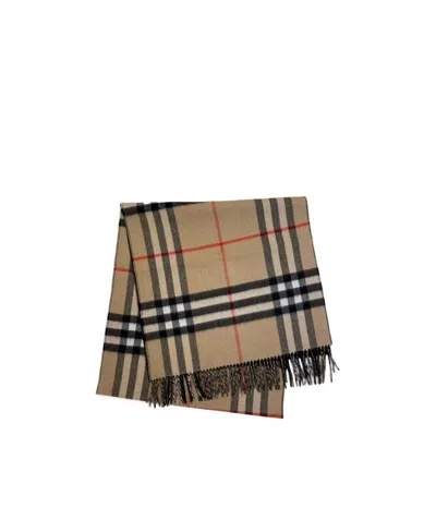 Burberry Vintage Check Cashmere Scarf In Brown