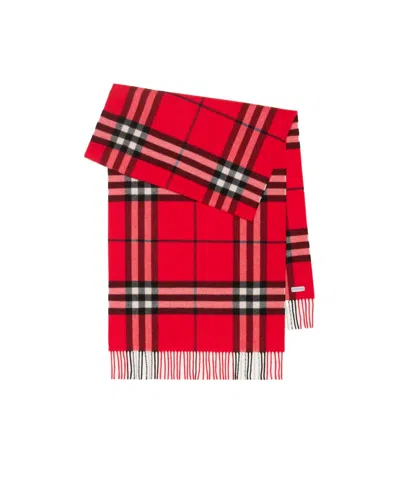 Burberry Vintage Check Cashmere Scarf In Red