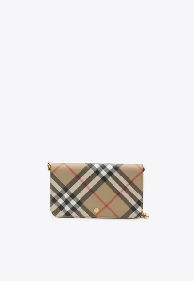 Burberry Vintage Check Clutch Bag In Cream