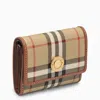 BURBERRY VINTAGE CHECK COATED CANVAS WALLET IN BEIGE