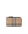 Burberry Vintage Check Compact Wallet In Nude