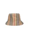 Burberry Vintage Check Cotton Bucket Hat In Beige