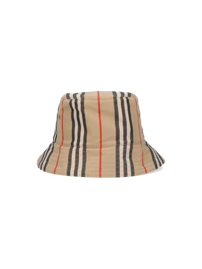 Burberry Vintage Check Cotton Bucket Hat In Beige
