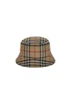 Burberry Vintage Check Cotton Bucket Hat In Brown