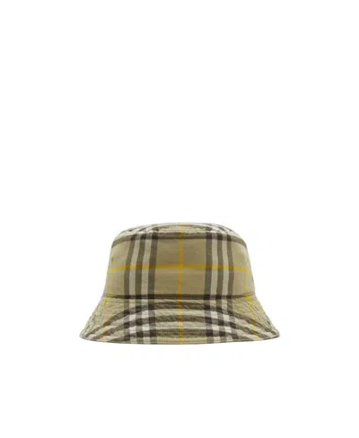 Burberry Vintage Check Cotton Bucket Hat In Nude