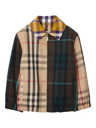 Burberry Kids' Vintage Check Cotton Jacket In Duck