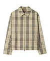 Burberry Checked Cotton-flannel Harrington Jacket In Nude