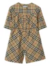 Burberry Checkered Cotton Twill Blouse In Brown