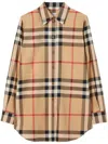Burberry Check Cotton Shirt In Archive Beige Ip Chk