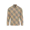 Burberry Classic Check Wool Flannel Shirt For Men In Beige