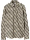 Burberry Check Cotton Shirt In Neutrals