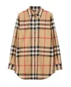 Burberry Check Cotton Shirt In Nude