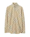Burberry Button Down Shirt With Check Pattern In Nude