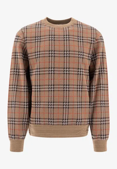 BURBERRY VINTAGE CHECK CREWNECK SWEATSHIRT