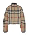 Burberry Vintage Check Cropped Puffer Jacket In Nude