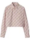 Burberry Vintage Check Cropped Buttoned Shirt In Pink