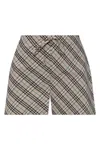 Burberry Check Cotton Pyjama Shorts In Grey