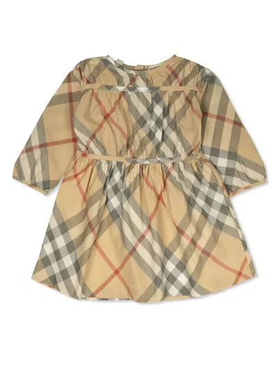 Burberry Babies' Vintage Check Dress In Neutrals