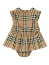 Burberry Check Dress With Bloomers In Neutrals