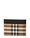BURBERRY BURBERRY VINTAGE CHECK E-CANVAS & LEATHER CARD HOLDER