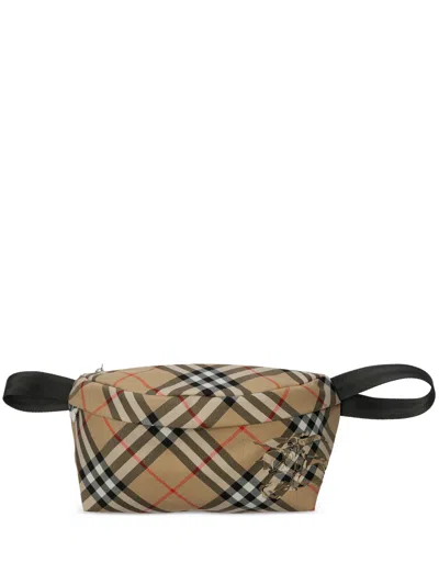 Burberry Vintage Check Equestrian Knight Waist Bag In Beige