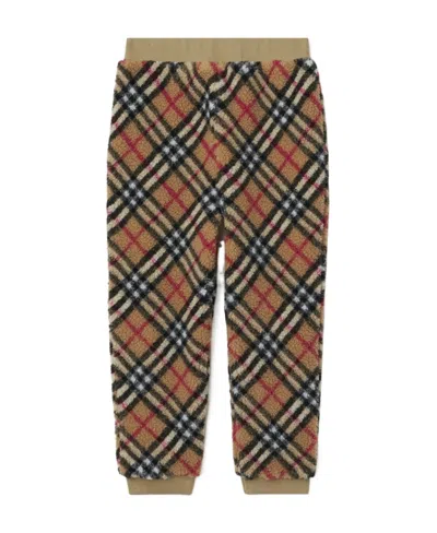 Burberry Vintage Check Faux-shearling Trousers In White