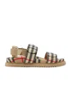 Burberry Kid's Jamie Check Sandals, Kids In Brown